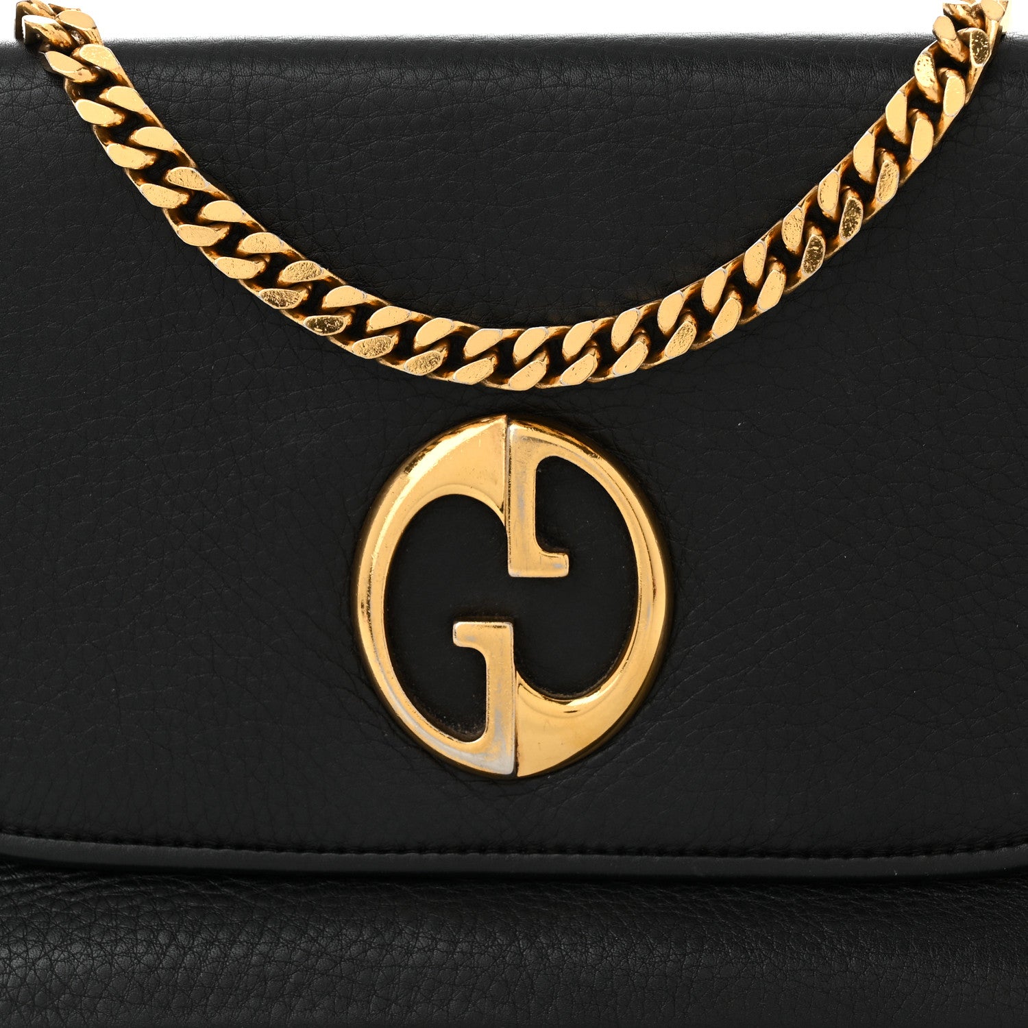 Gucci Calfskin Medium 1973 Chain Shoulder Bag Black 8 of 10