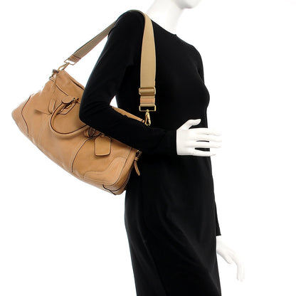 Prada Cervo Deerskin Shopping Satchel Naturale 3 of 9
