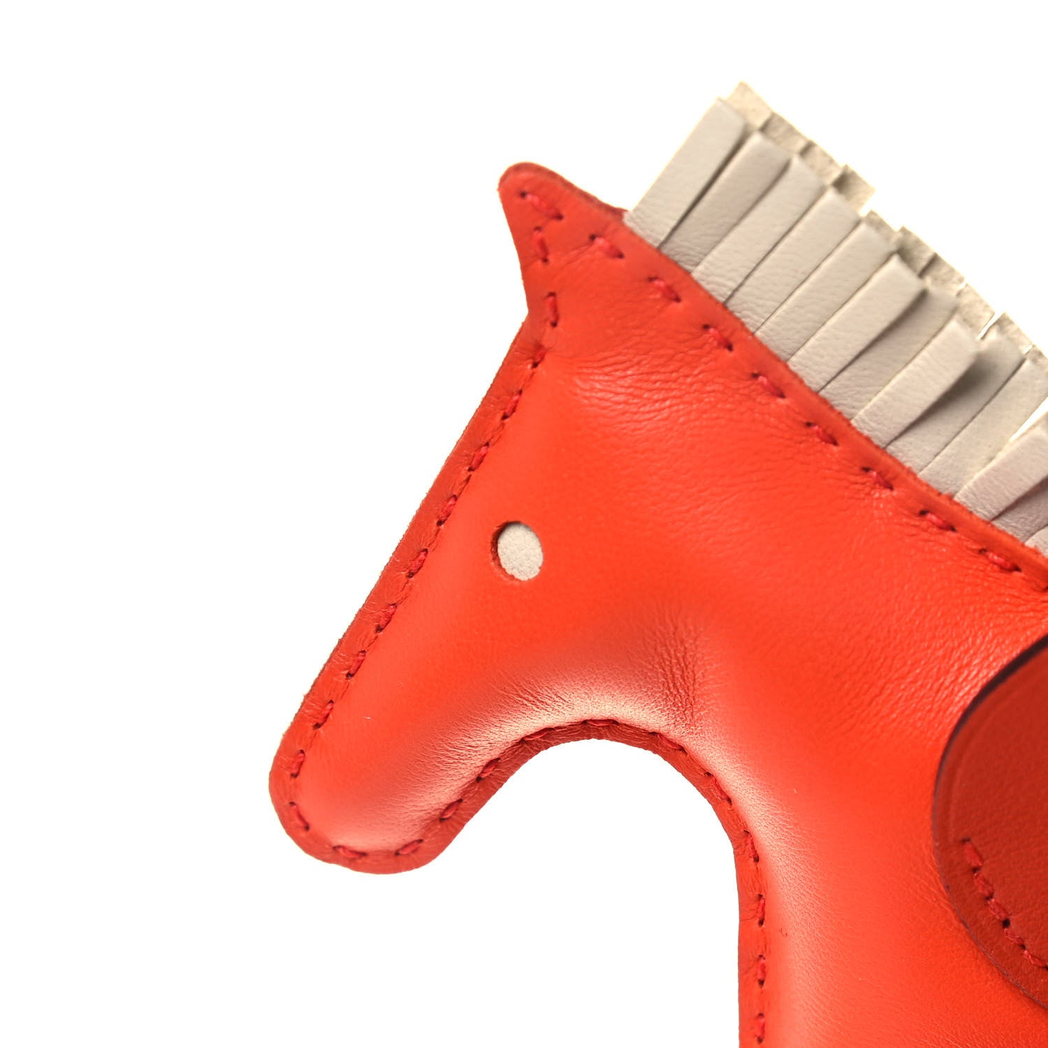 Hermes Milo Lambskin Grigri Rodeo Pegase Horse Bag Charm MM Orange Poppy Craie Terre Battue 5 of 6