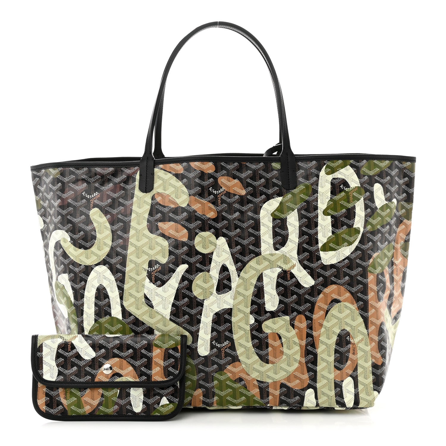 Goyard Goyardine Saint Louis Lettres Camouflage GM Black Green 1 of 11