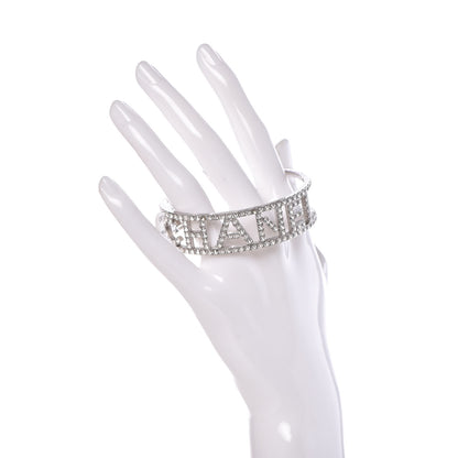 Chanel Crystal Logo Cuff M Silver 2 of 4