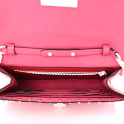 Valentino Garavani Lambskin Free Rockstud Spike Wallet On Chain Shadow Pink 5 of 9