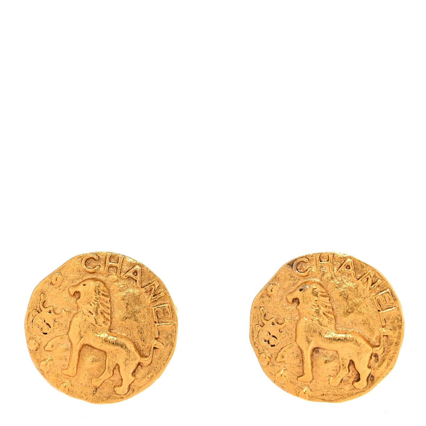 Round Lion Cufflinks Gold