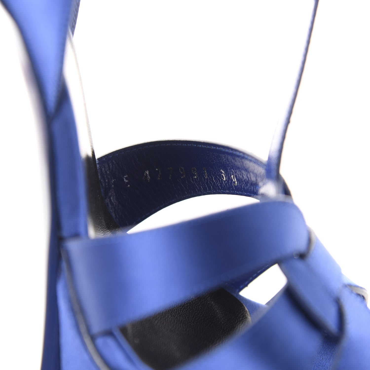 Saint Laurent Satin Tribute 105 Platform Sandals 39 Blue 7 of 10