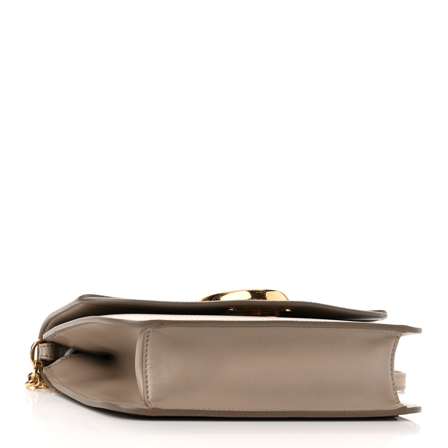 Calfskin Suede C Clutch With Chain Motty Grey