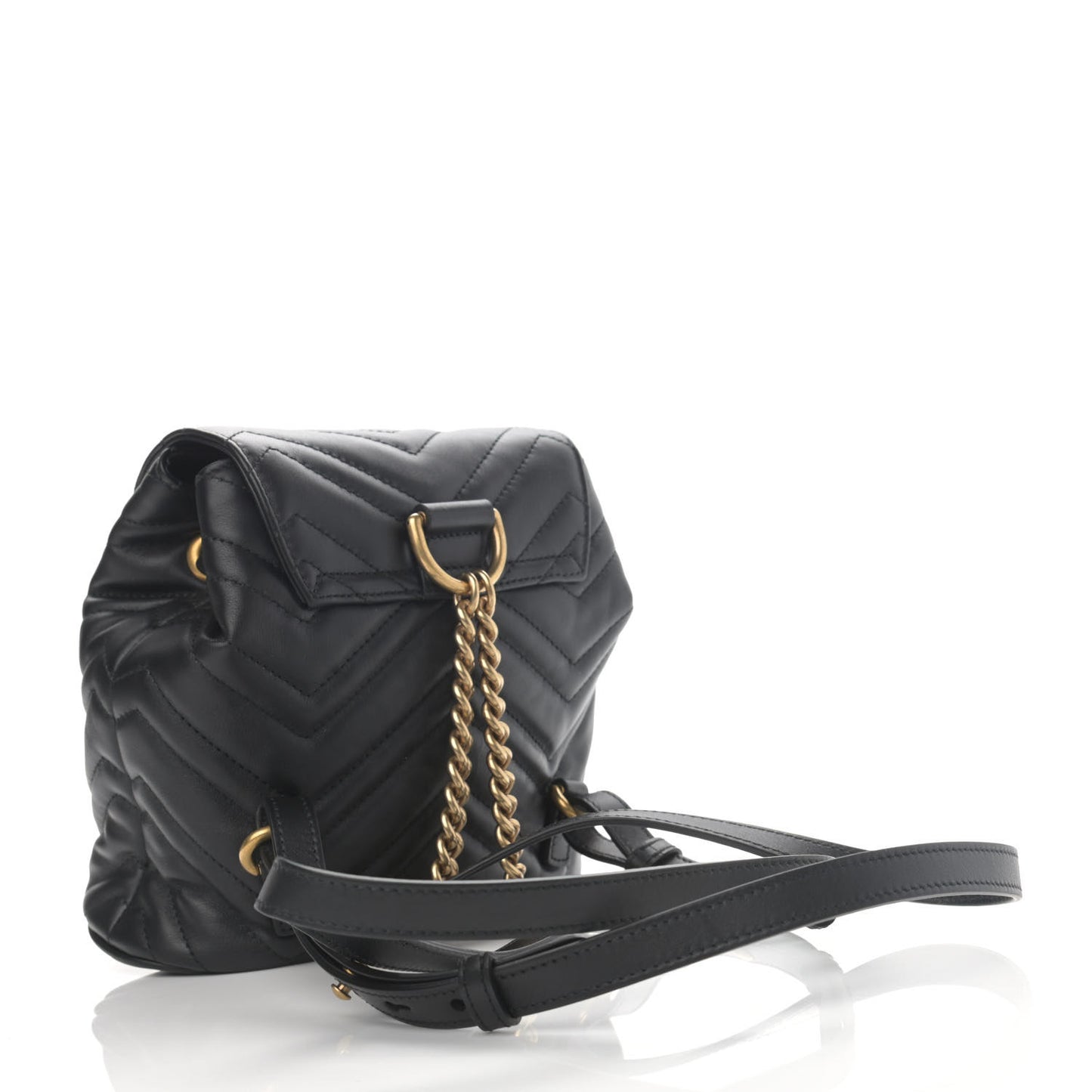 Calfskin Matelasse GG Marmont Flap Backpack Black
