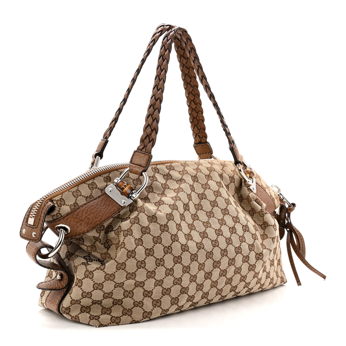 Monogram Bamboo Bar Medium Tote Brown