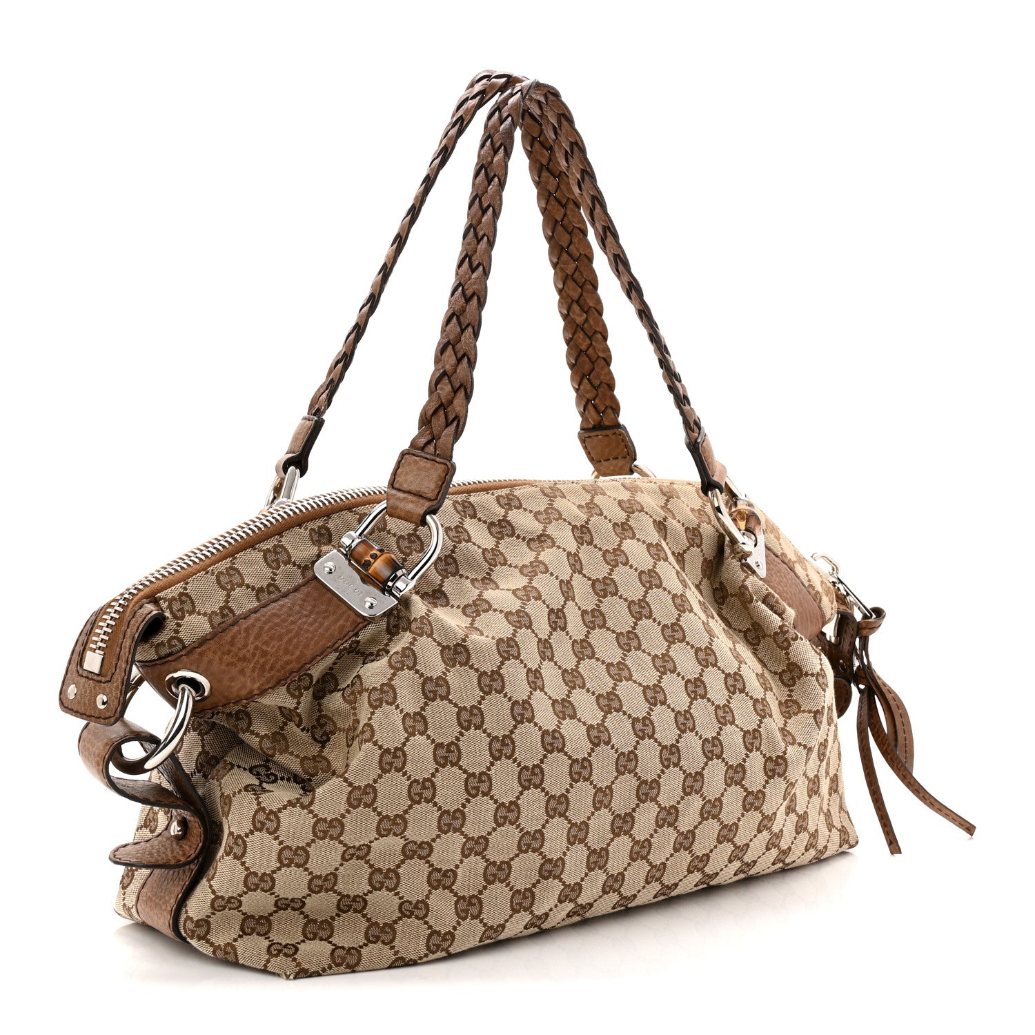Gucci Monogram Bamboo Bar Medium Tote Brown 3 of 10