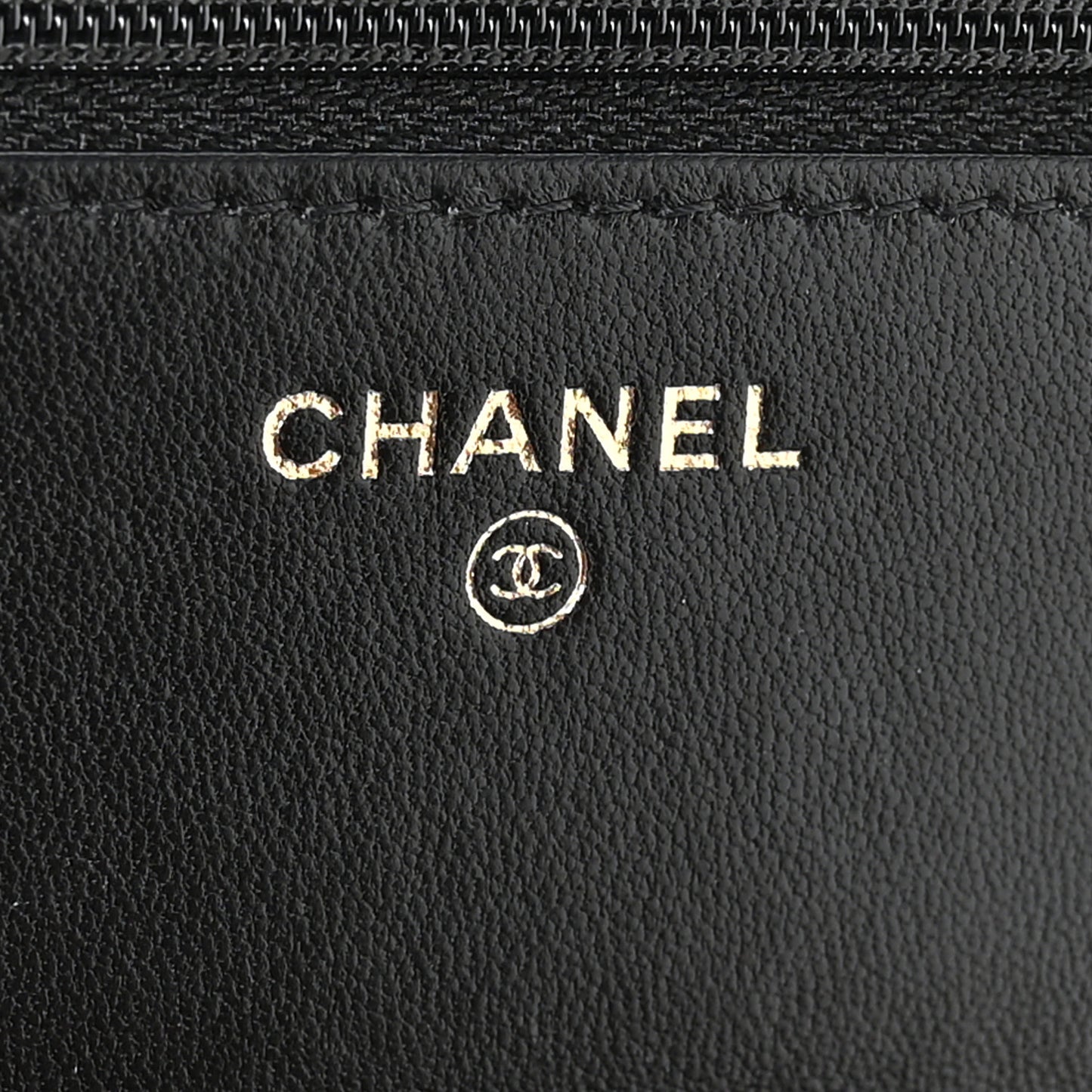 Lambskin Quilted Trendy CC Wallet On Chain WOC Black