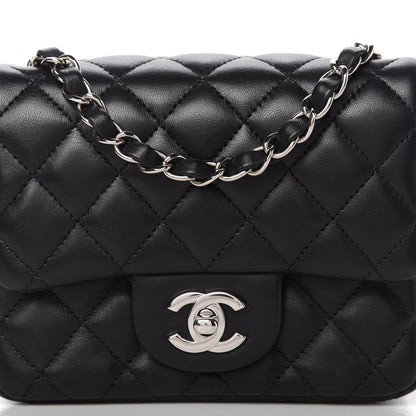 Chanel Lambskin Quilted Mini Square Flap Black 10 of 11