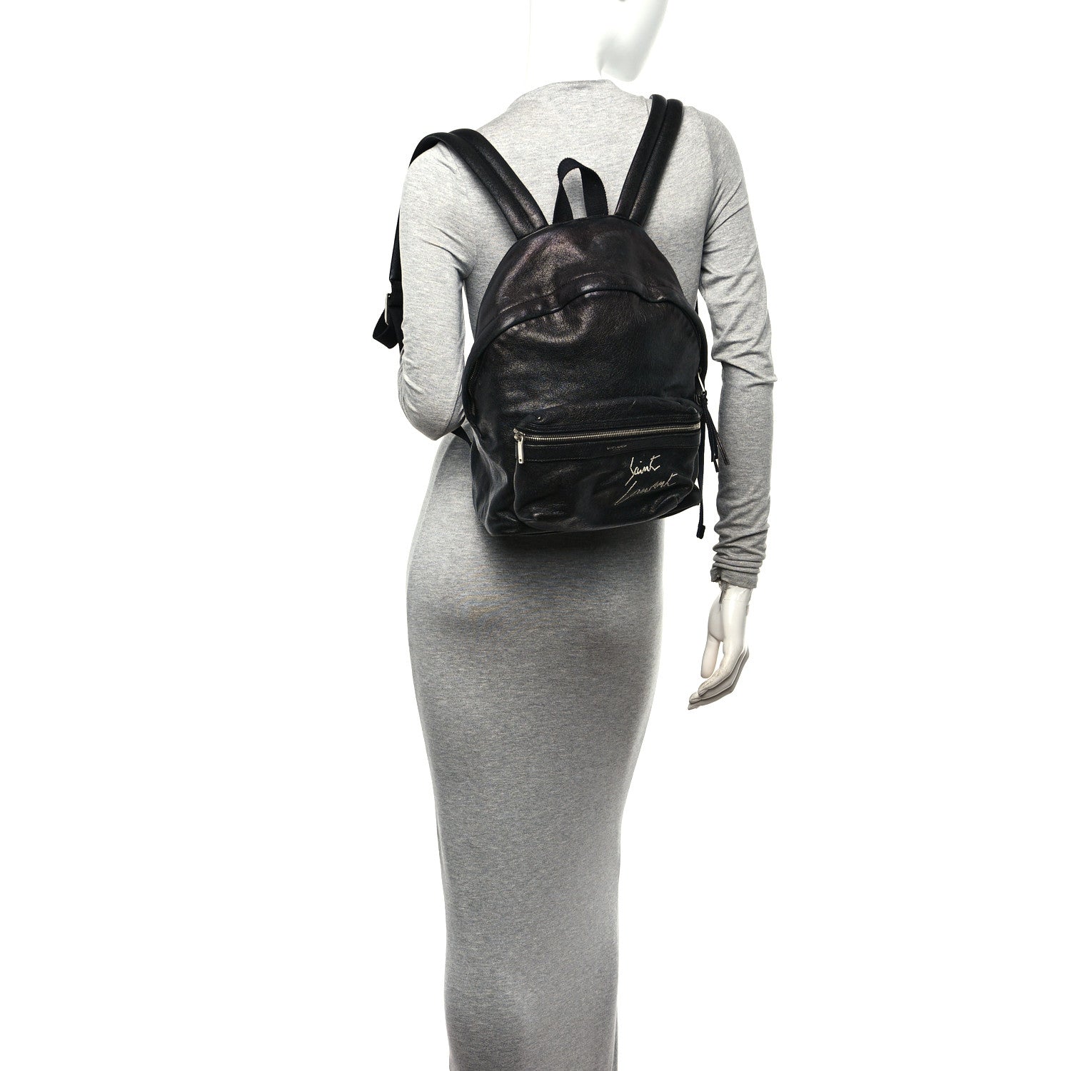Saint Laurent Lambskin Mini Toy City Backpack Black 2 of 10