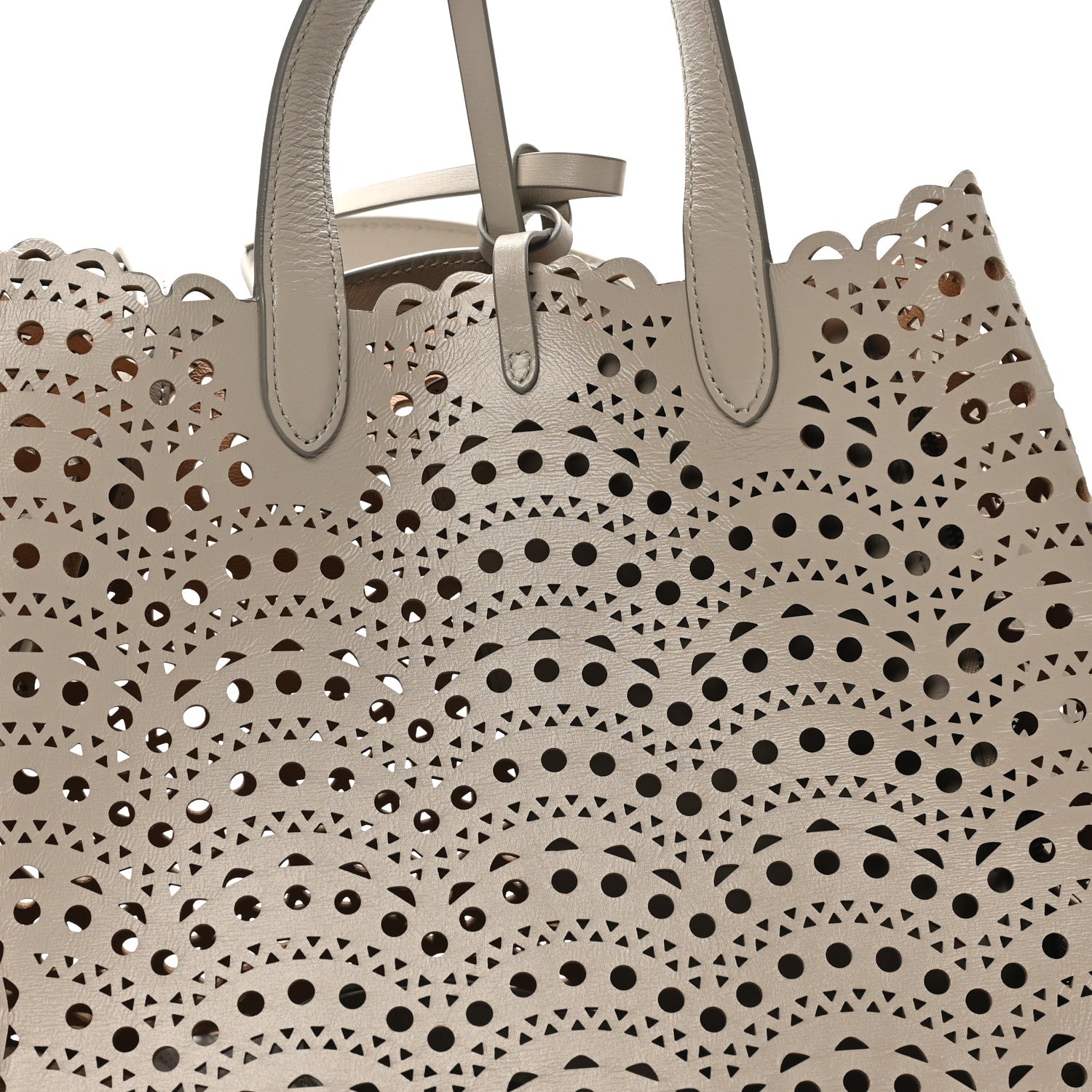 Alaia Lux Calfskin Vienne Wave Mina 25 Bag Perle 8 of 10