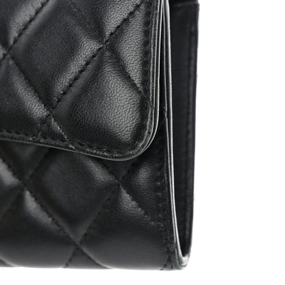 Chanel Lambskin Quilted Large Gusset Flap Wallet Black 11 of 13