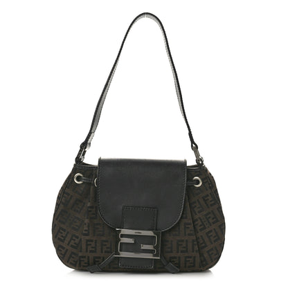 Fendi Zucchino Mini Shoulder Bag Tobacco Black 1 of 10