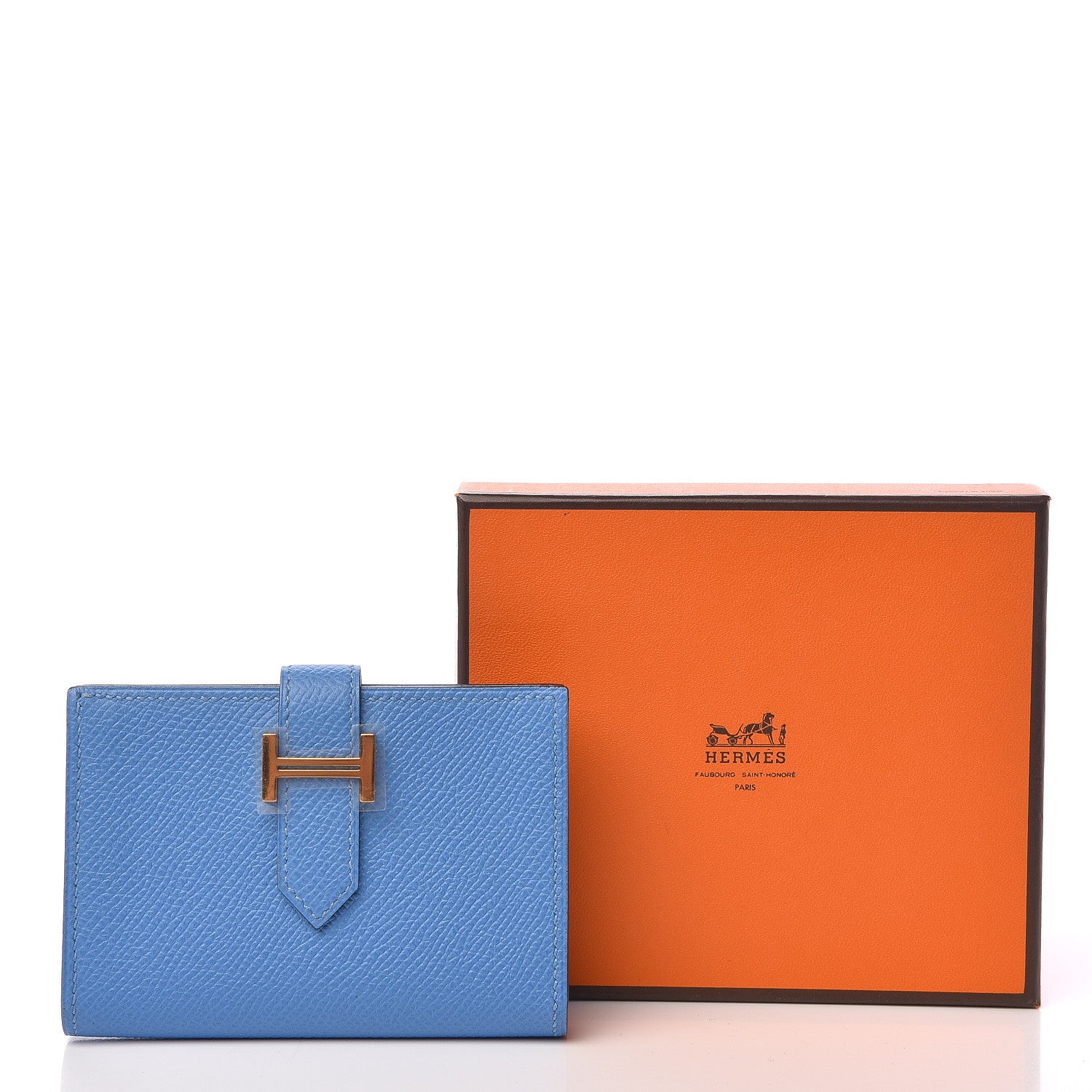 Hermes Epsom Bearn Card Holder Wallet Bleu Paradis 8 of 8