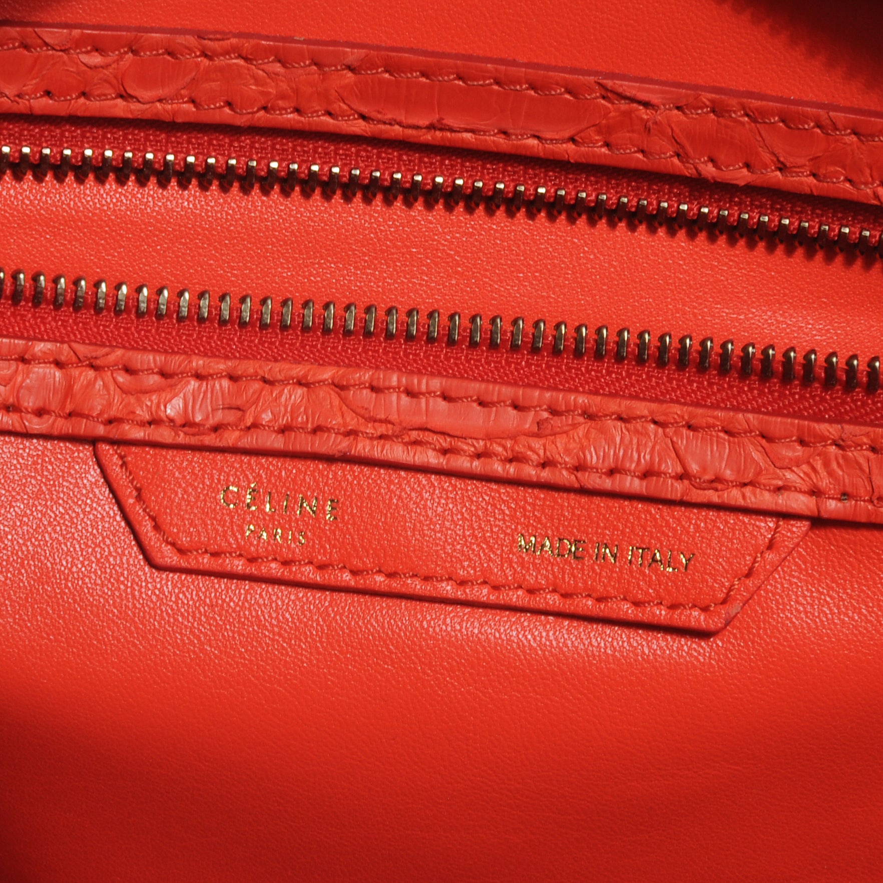 Celine Python Mini Luggage Red 6 of 8