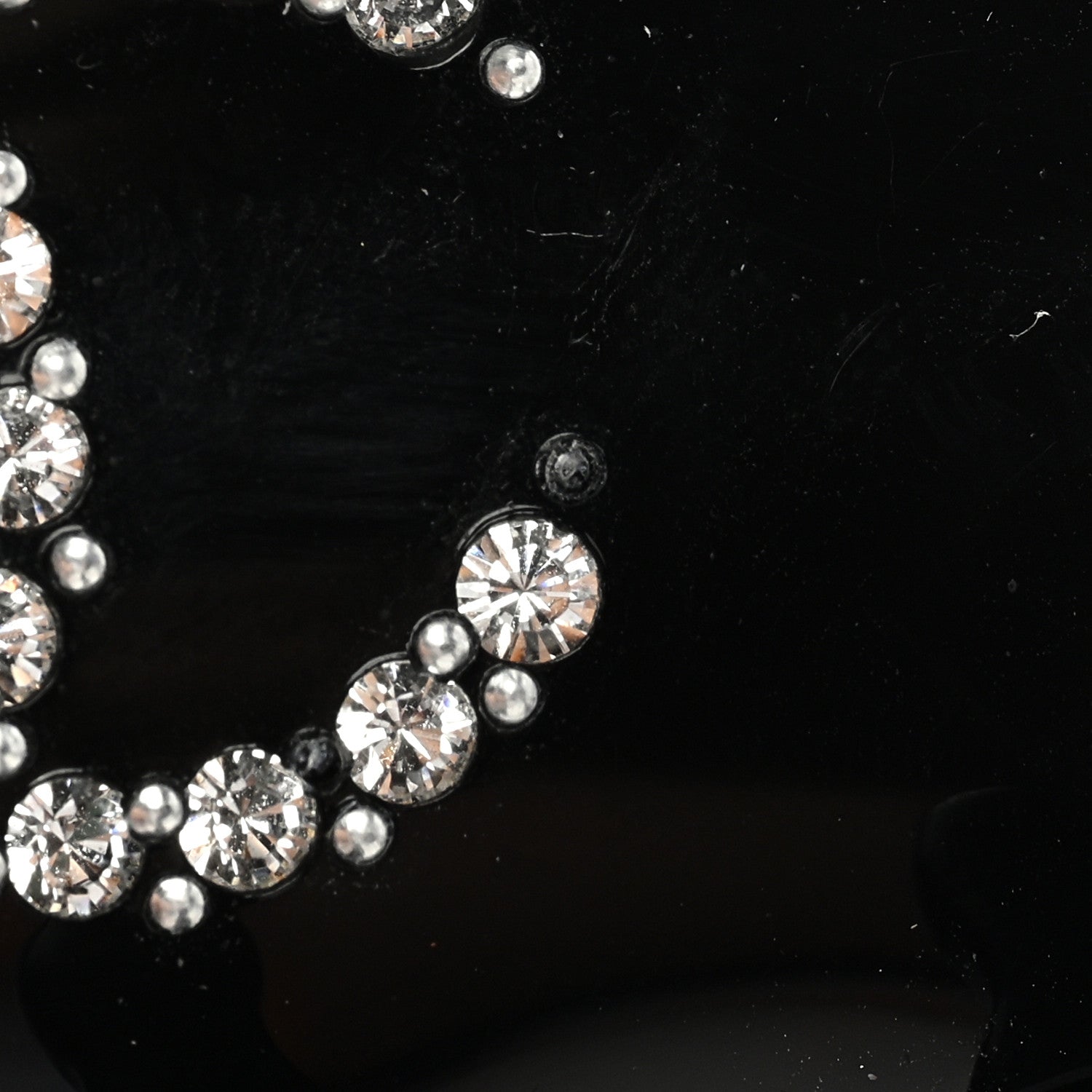 Chanel Resin Enamel Crystal CC Hair Clip Black 4 of 4