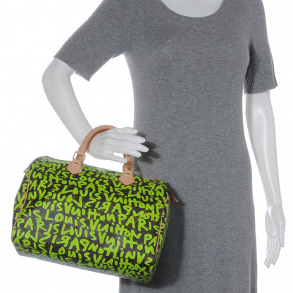 Louis Vuitton Monogram Graffiti Speedy 30 Green 2 of 7