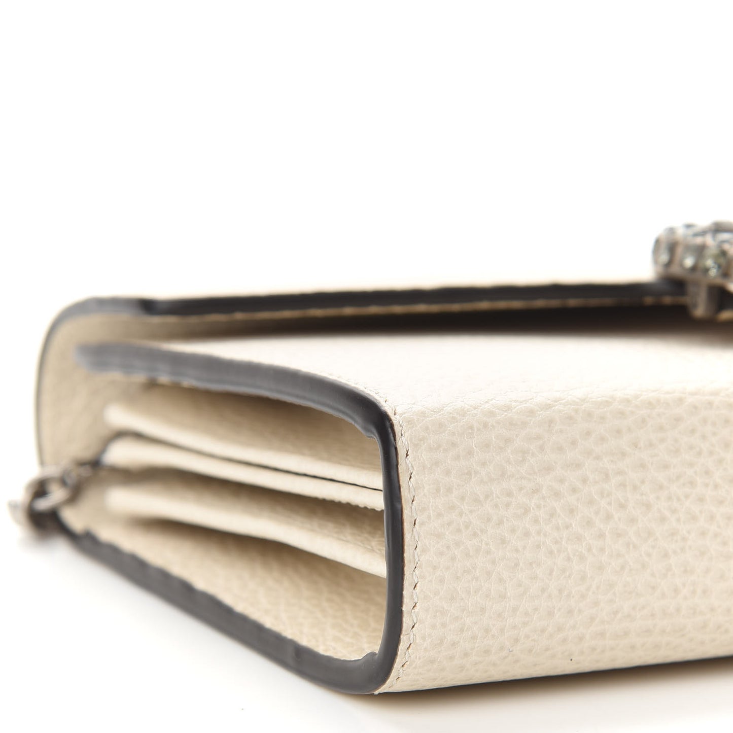 Dollar Calfskin Mini Dionysus Chain Wallet Mystic White