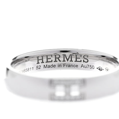 Hermes 18K White Gold Diamond Ever Herakles Wedding Band Ring 52 6 4 of 5