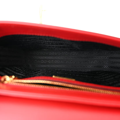 Prada Saffiano Lux Embleme Flap Shoulder Bag Fuoco 5 of 11