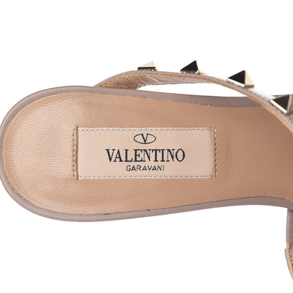 Valentino Garavani Calfskin Nappa Rockstud Cross Strap 50mm Mules 35 Black Poudre 7 of 9