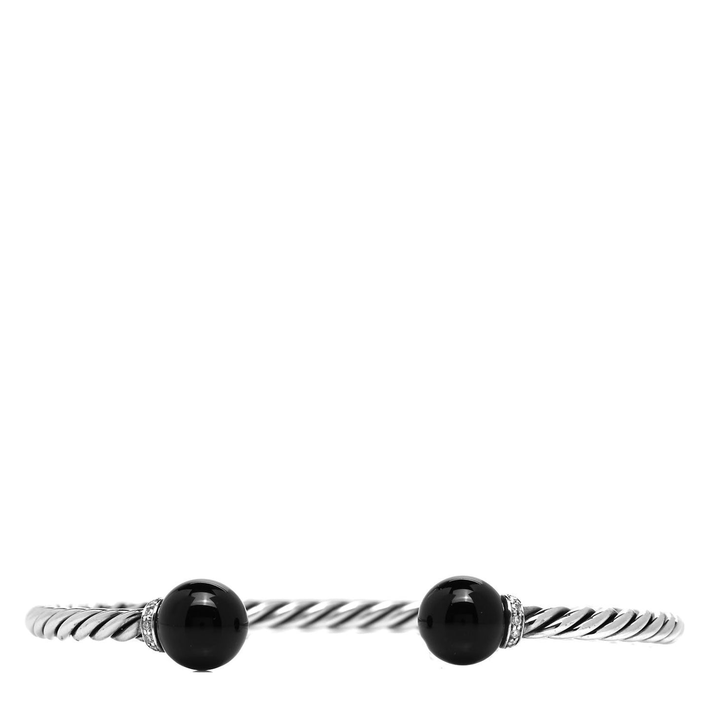 Sterling Silver Diamond Onyx 9mm Solari Bracelet