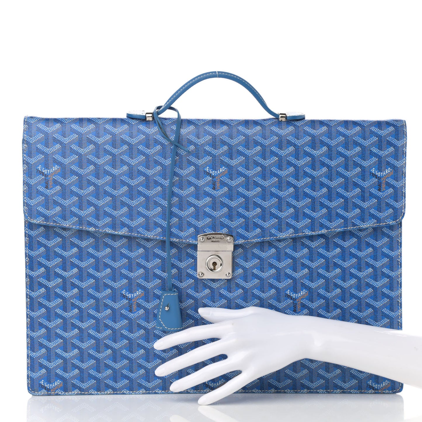 Goyardine Serviette Chypre Briefcase Sky Blue