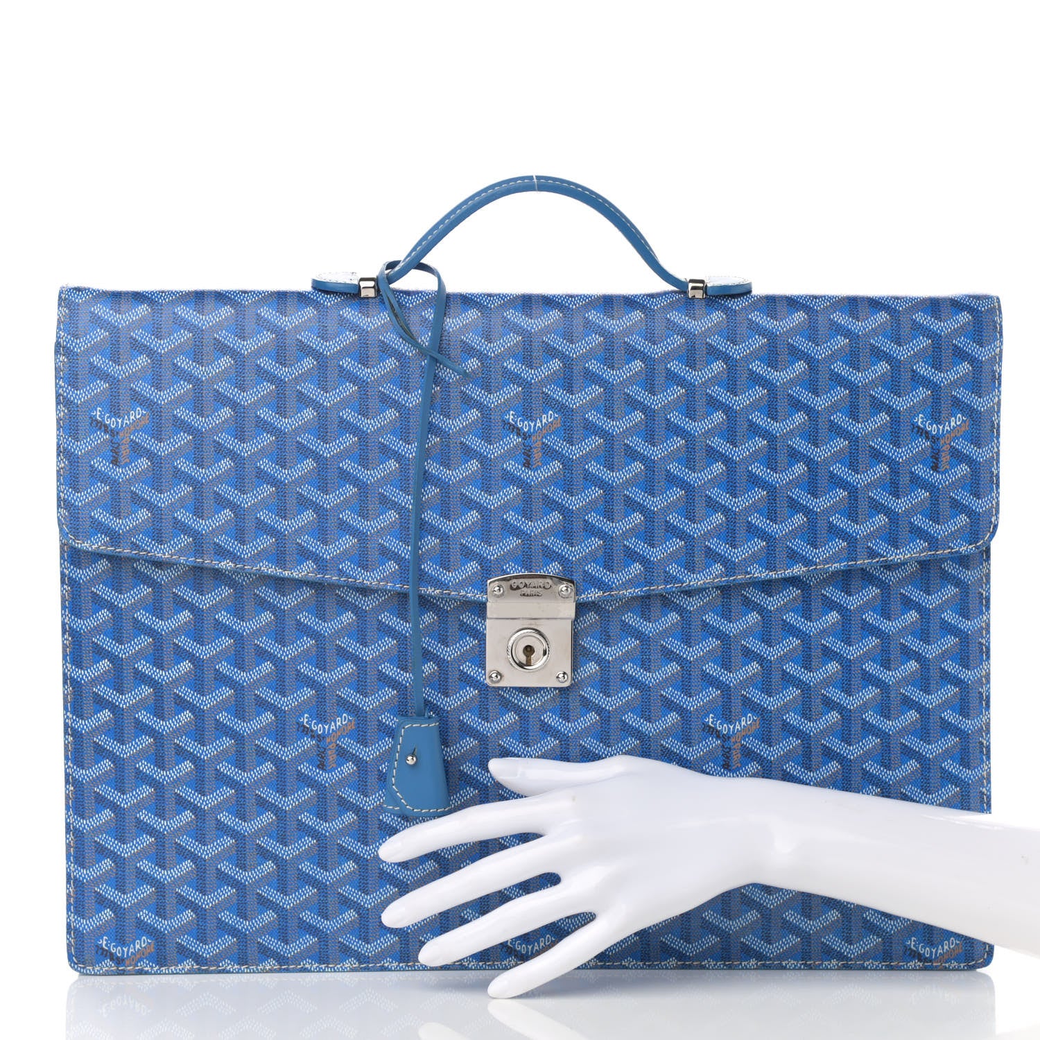 Goyard Goyardine Serviette Chypre Briefcase Sky Blue 2 of 14