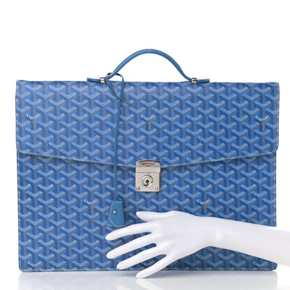 Goyard Goyardine Serviette Chypre Briefcase Sky Blue 2 of 14