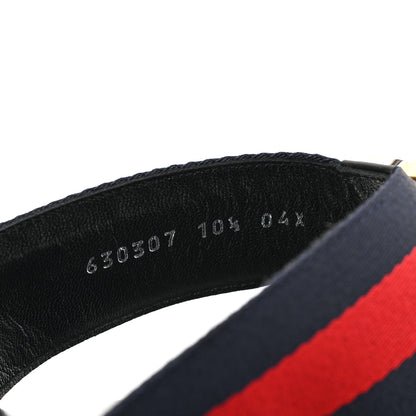 Gucci Nylon Calfskin Web Mens GG Thong Sandals 10.5 Blue Red Black 8 of 9