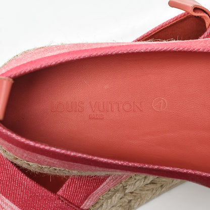 Louis Vuitton Canvas Blue Shore Espadrille Flats 39 Corail 7 of 7