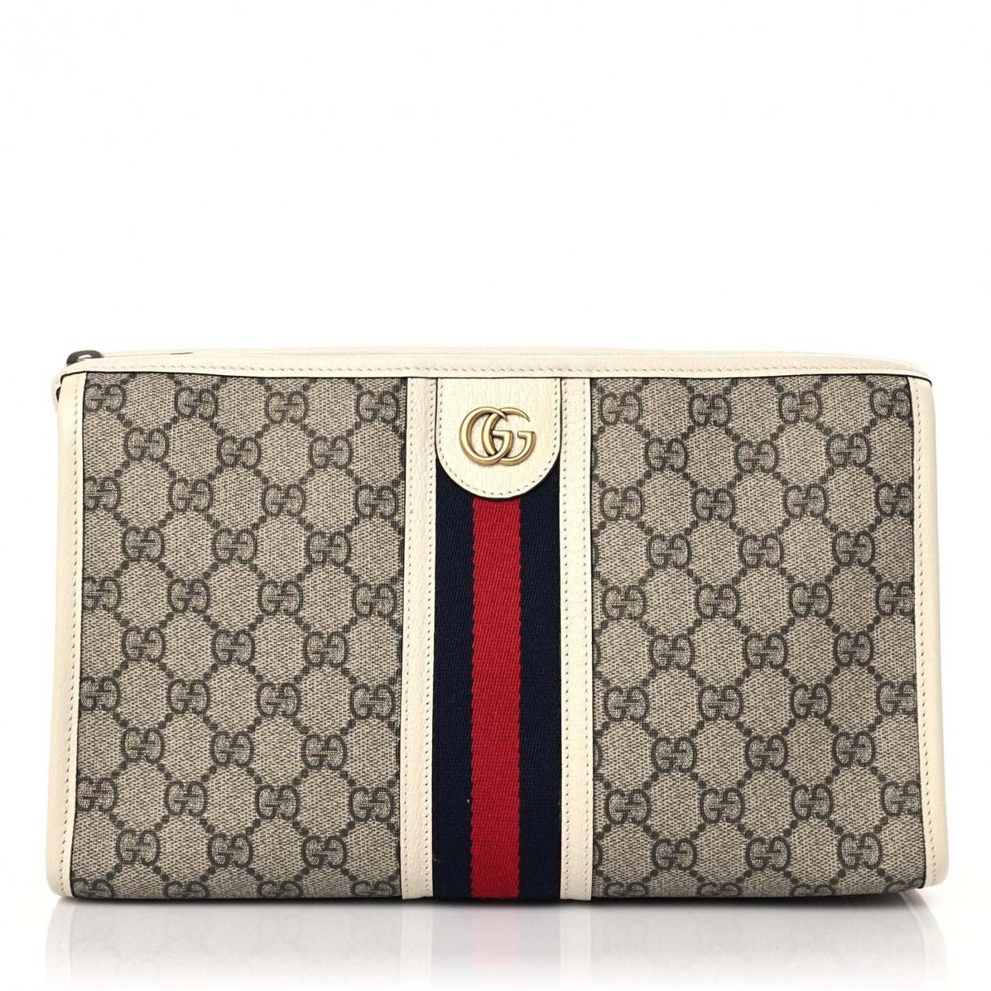 GG Supreme Monogram Web Toiletry Case White