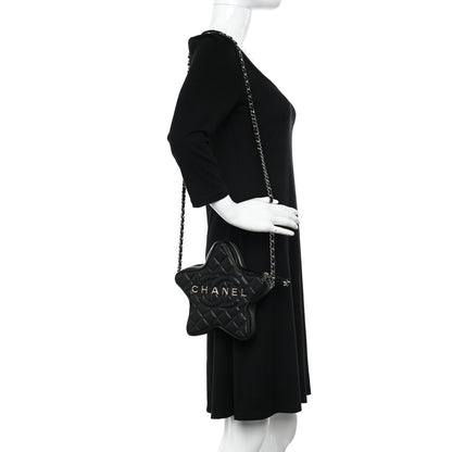 Chanel Lambskin Quilted Walk of Fame Star Bag Black 2 of 11