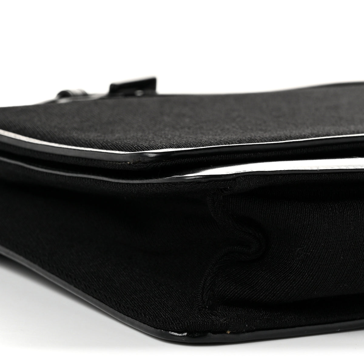 Nylon Spazzolato Triangle Flat Bag Black