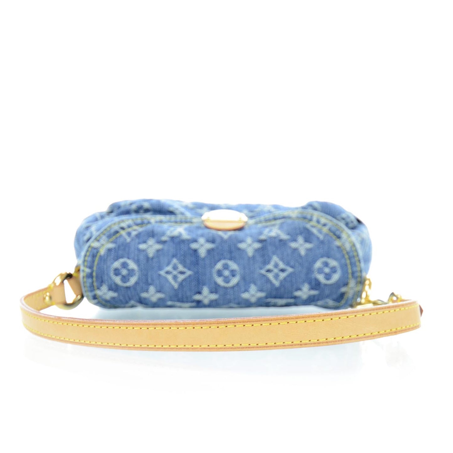 Monogram Denim Mini Pleaty Blue