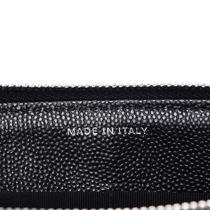 Chanel Caviar Chevron Quilted Large Zipped Clutch Black 6 of 9