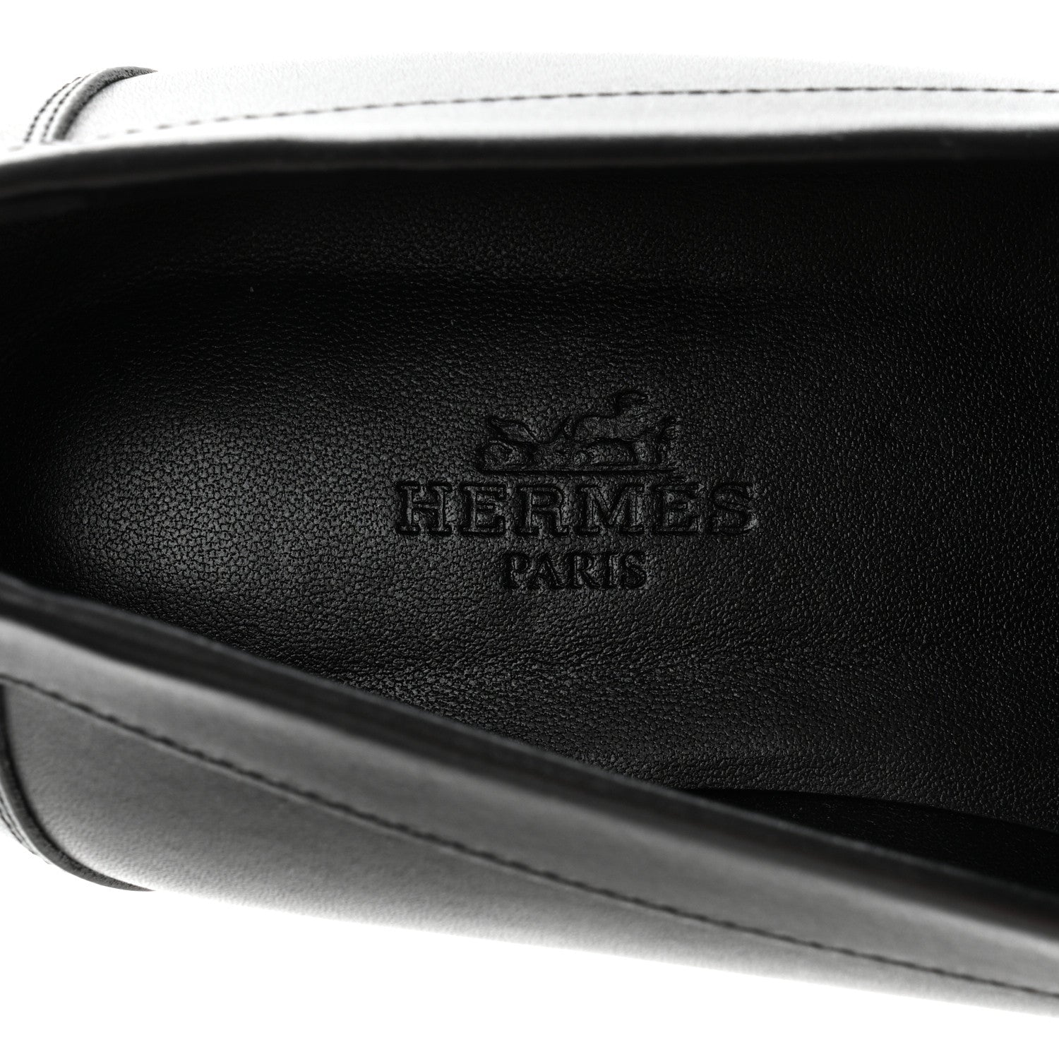 Hermes Calfskin Womens Faubourg Loafers 37 Black 4 of 7