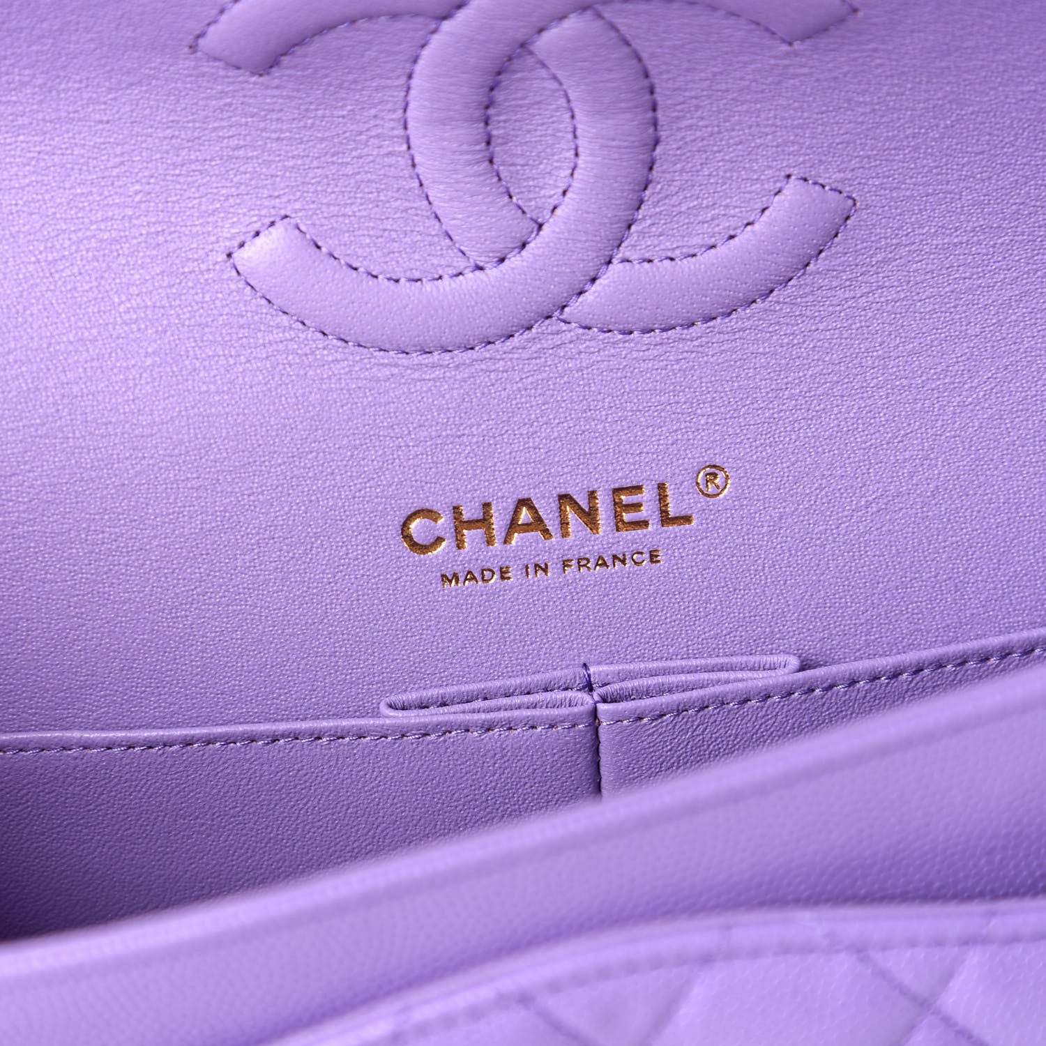 Chanel Caviar Quilted Medium Double Flap Purple 8 of 11