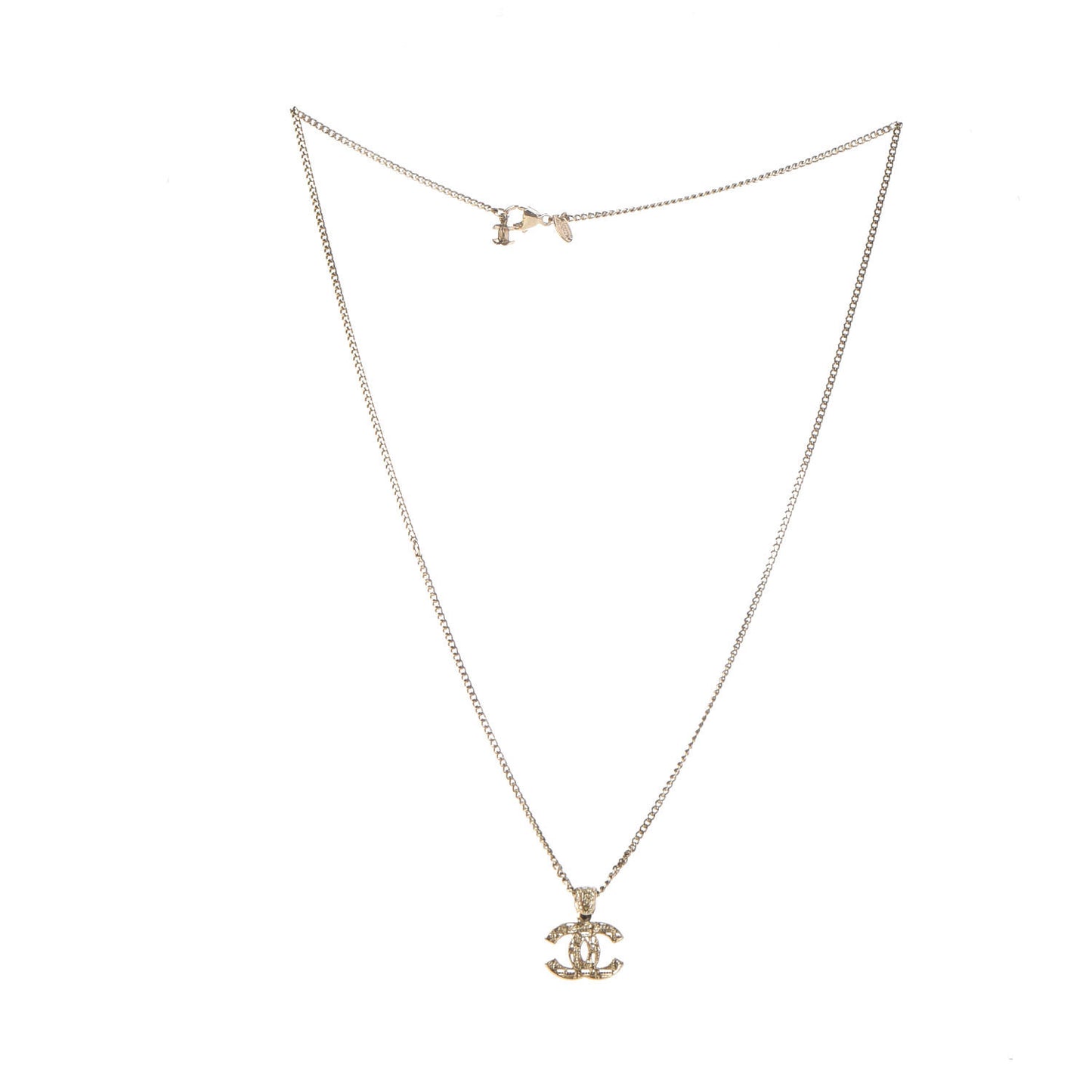 CC Chain Pendant Necklace Gold