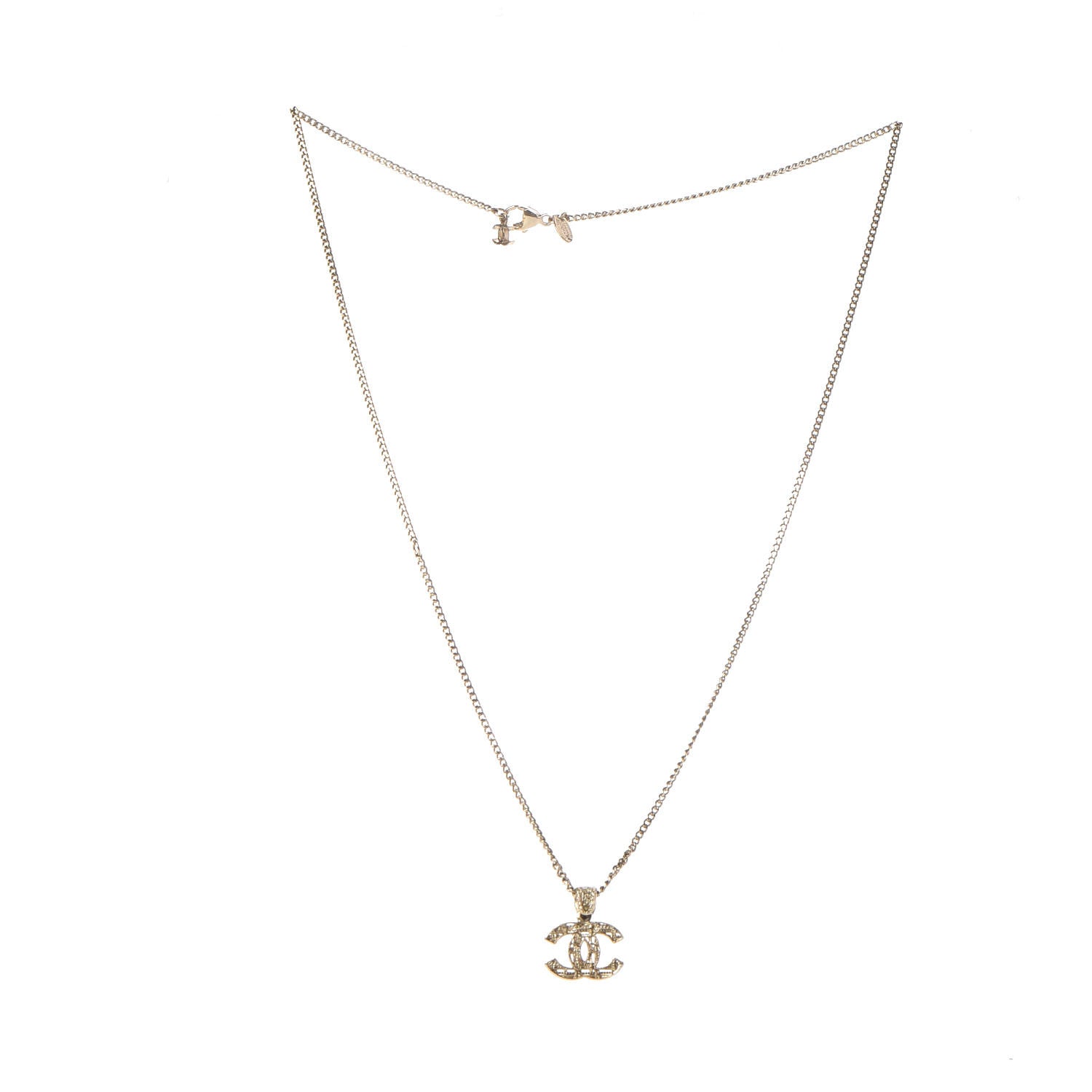 Chanel CC Chain Pendant Necklace Gold 3 of 6