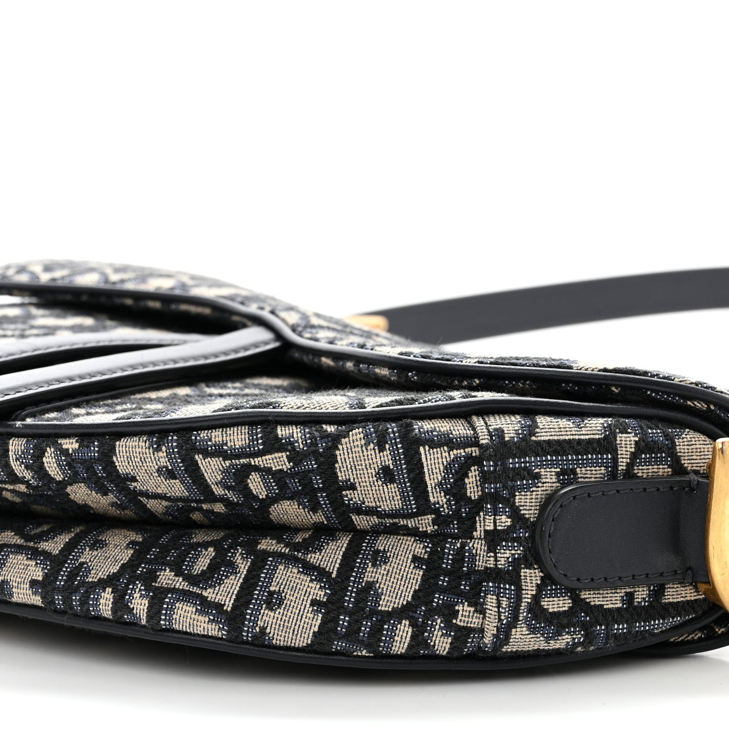 CHRISTIAN DIOR Oblique Saddle Bag With Strap Blue