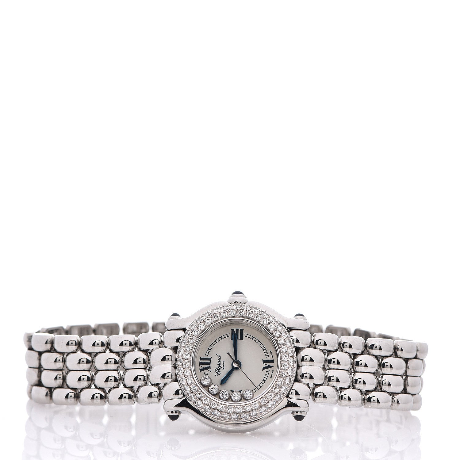 Chopard Stainless Steel Diamond Pave Bezel 26mm Happy Sport Quartz Watch 2 of 5