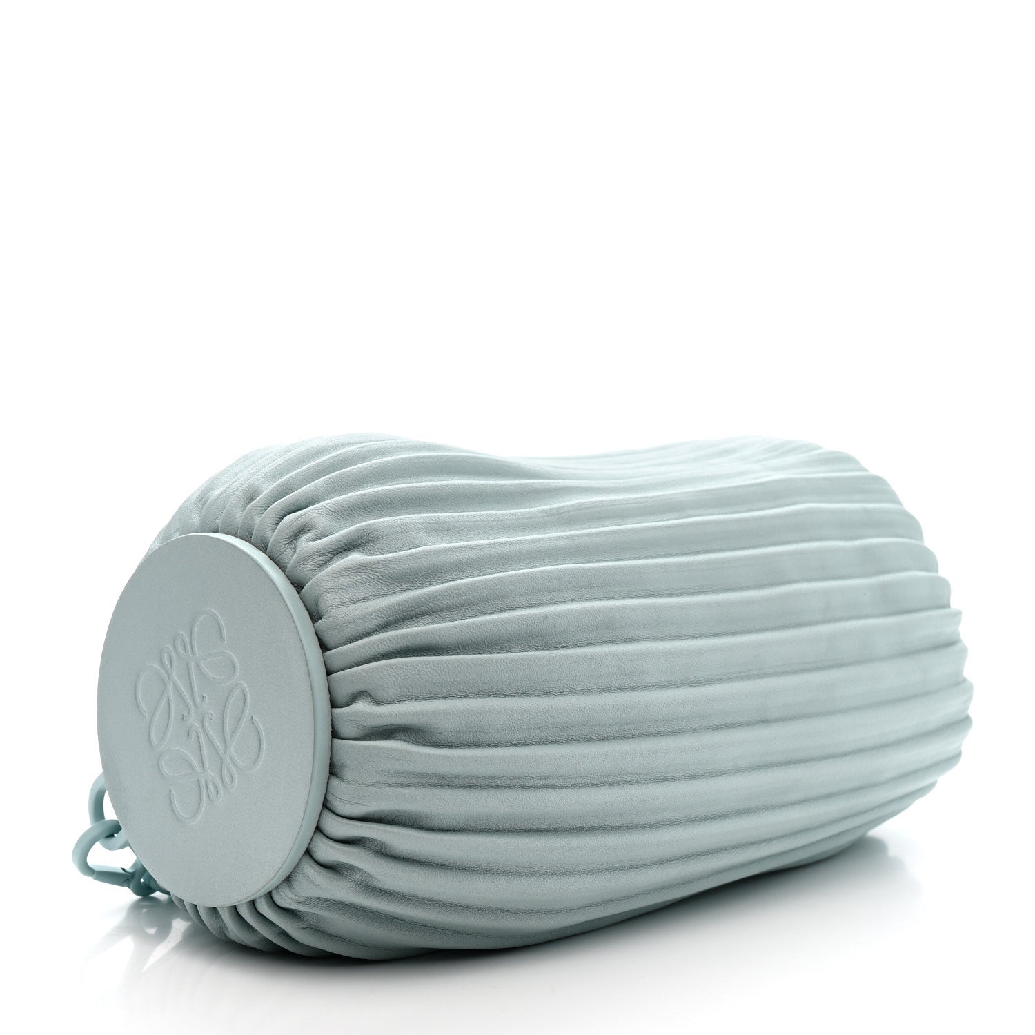 Loewe Lambskin Pleated Bracelet Pouch Chain Shoulder Bag Aquamarine 4 of 10
