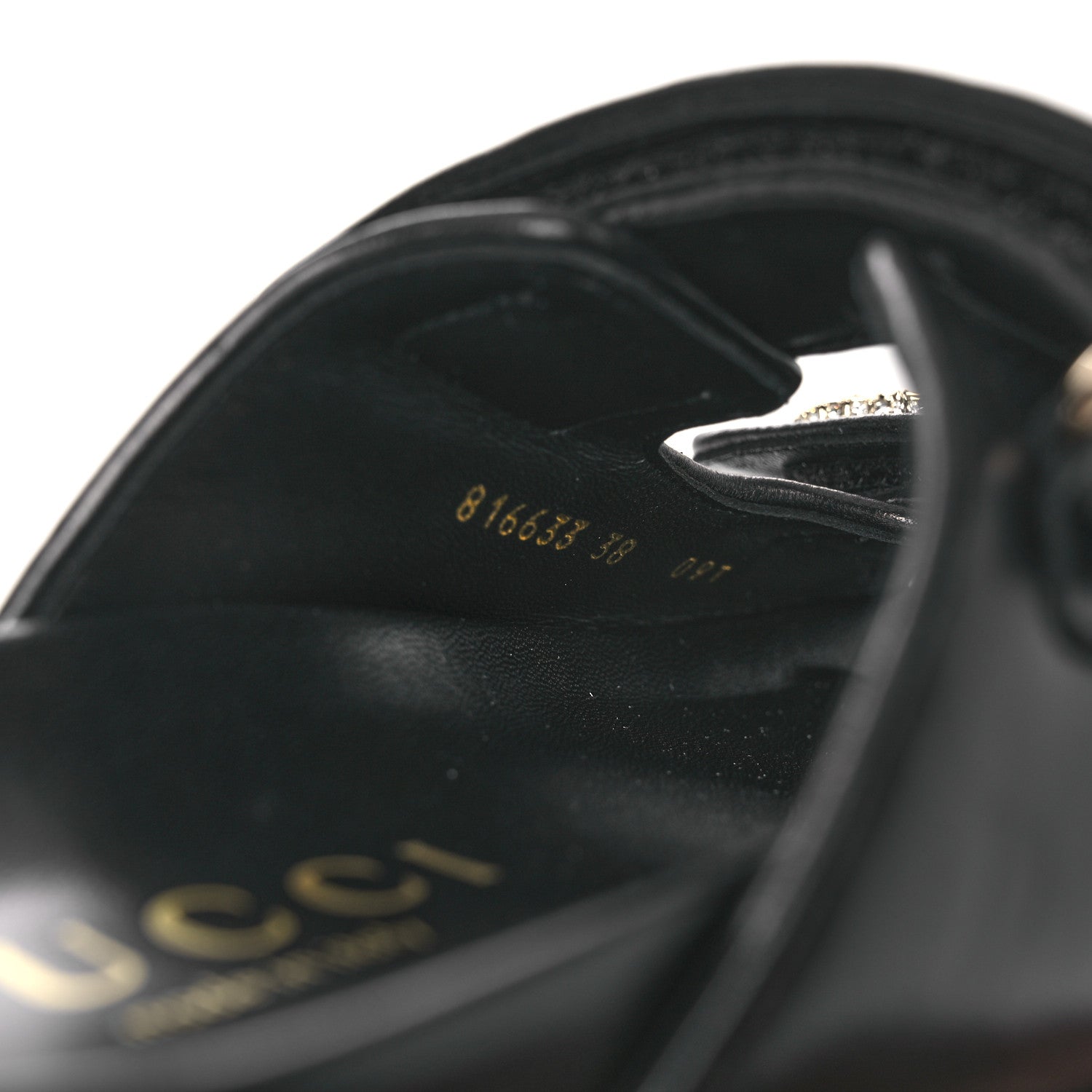 Gucci Nappa Double G Crystal Womens Isla Dad Sandals 38 Black 10 of 11