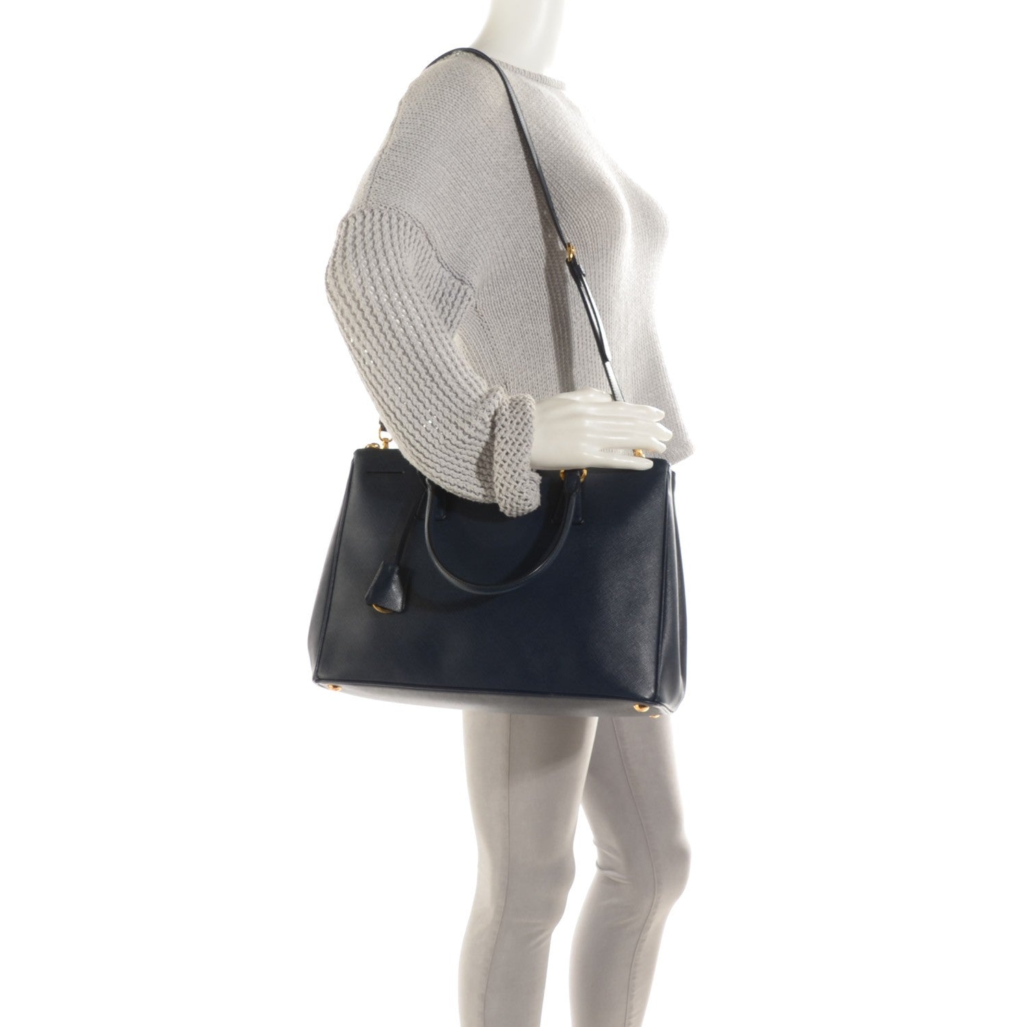 Prada Saffiano Medium Galleria Double Zip Tote Baltico 3 of 10