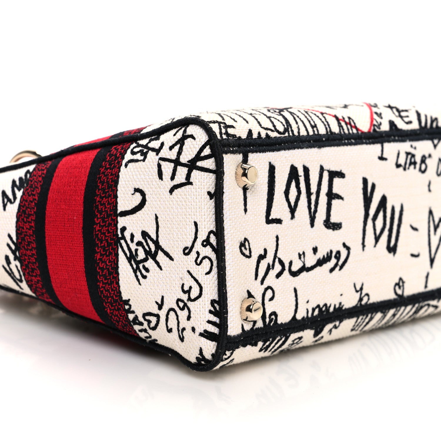 Christian Dior Canvas Medium DiorAmour Graffiti Lady D-Lite Latte 9 of 13