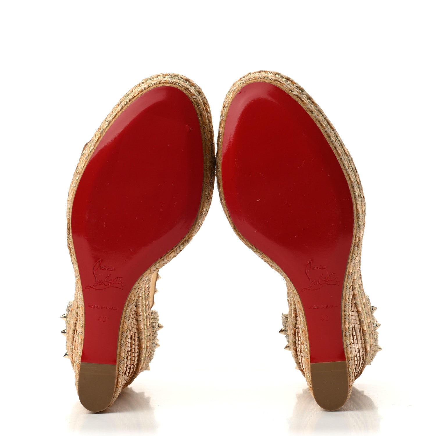 Christian Louboutin Nappa Madmonica 120 Wedge Sandals 40 Gold Silver 5 of 8