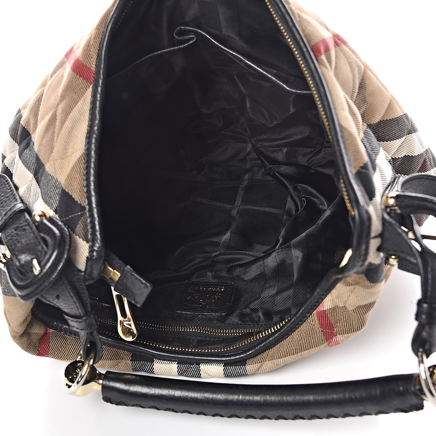 Burberry House Check Quilted Hoxton Hobo Black 5 of 13