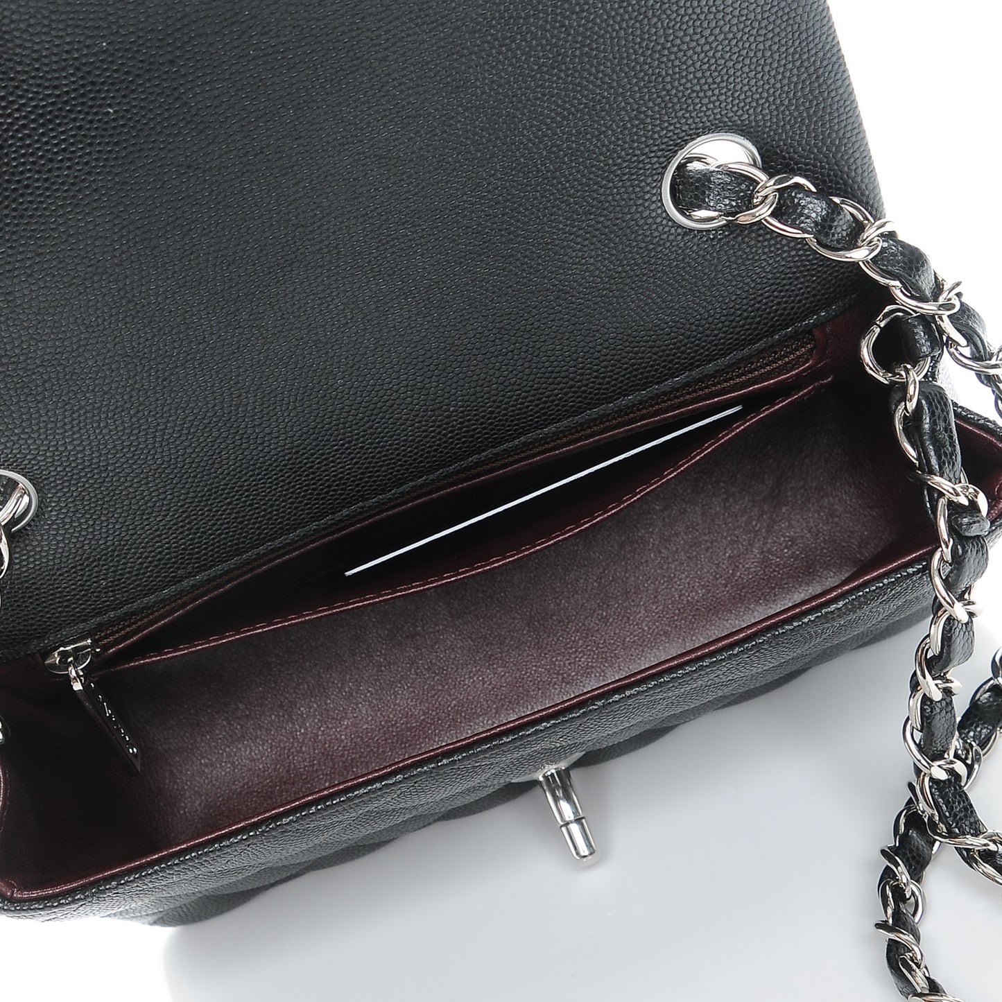Caviar Quilted Mini Rectangular Flap Black